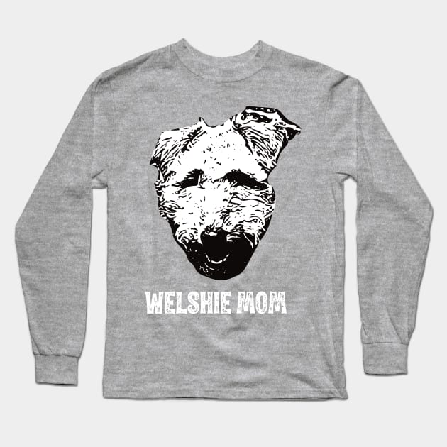 Welshie Mom Welsh Terrier Design Long Sleeve T-Shirt by DoggyStyles